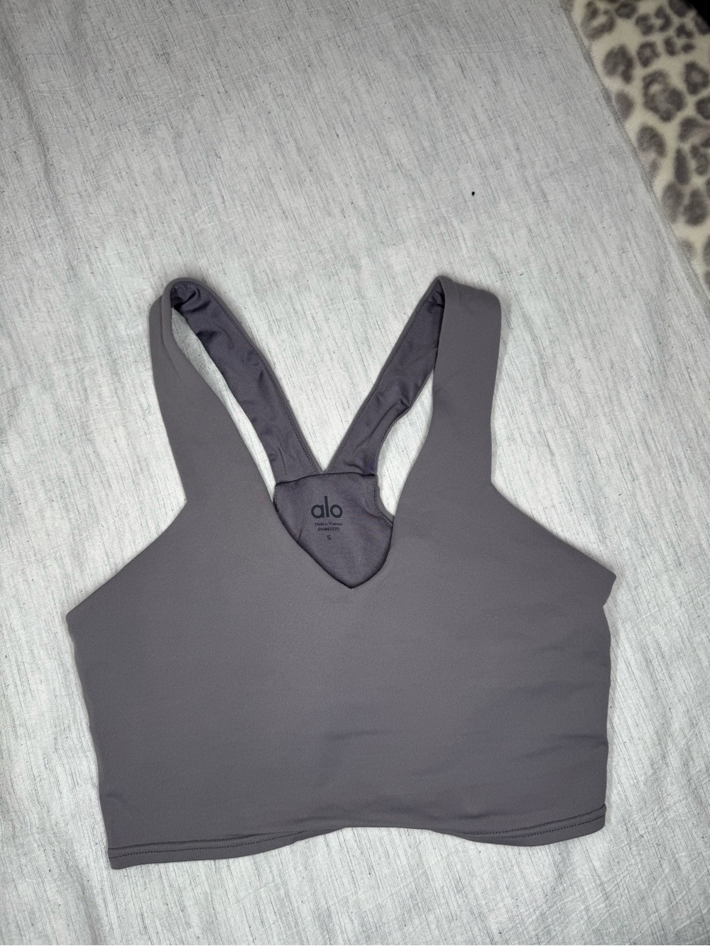 Alo Yoga Airbrush Real Bra Tank Gray Size Small